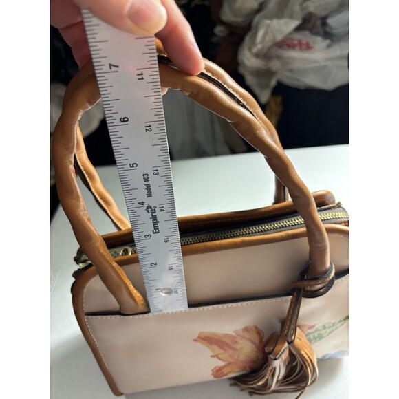 Patricia Nash Bag Paris Satchel Parisian Floral Spot Print Cream w Tassel Strap - Picture 8 of 14